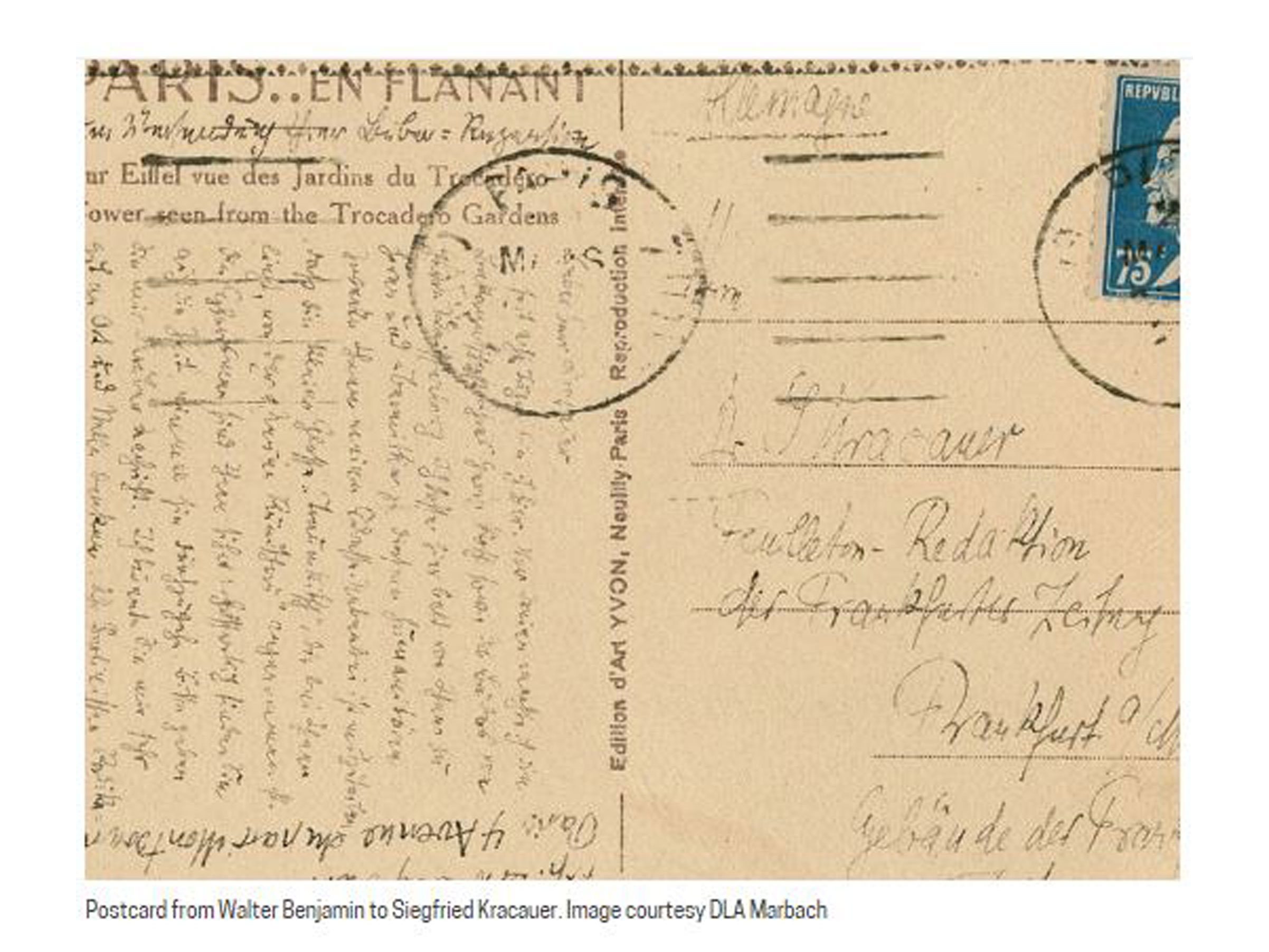 Schreiben von unterwegs:  Postkarten von Walter Benjamin